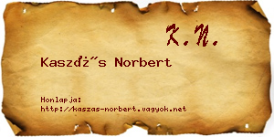 Kaszás Norbert névjegykártya