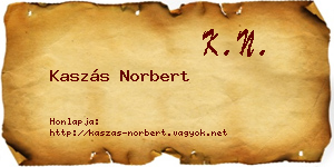 Kaszás Norbert névjegykártya