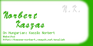 norbert kaszas business card